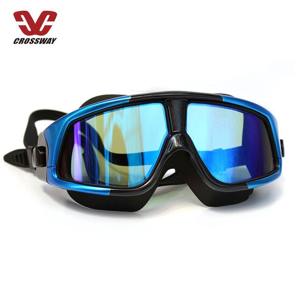 

plating swimming goggles silicone glasses snorkeling mask hd waterproof anti-fog large frame