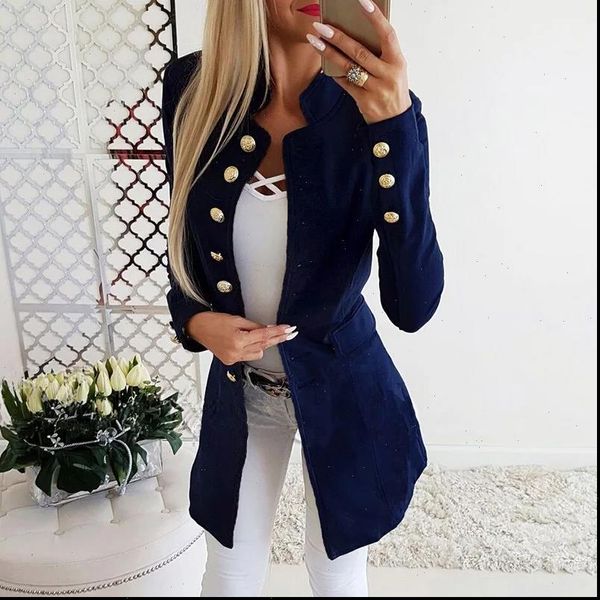 

fashion office ladies solid women jacket long sleeve slim suit coat long jacket women coat plus size female top, Black;brown
