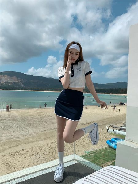 

women's shorts ppshd baseball girl vigorous striped cute uniform suit, White;black