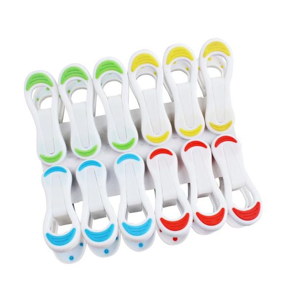 

hangers & racks 12pcs windproof clothespins anti-slip clothes laundry clips for socks blanket underwear (mixed colors)