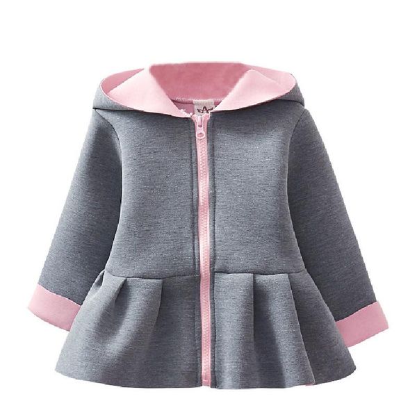 

jackets toddler ear for girl children's clothing hooded cute outerwear baby windbreaker kids child coats, Blue;gray