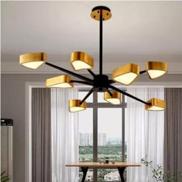 

pendant lamps post-modern bronze light luxury model room chandelier el personality style living restaurant nordic led bulbs