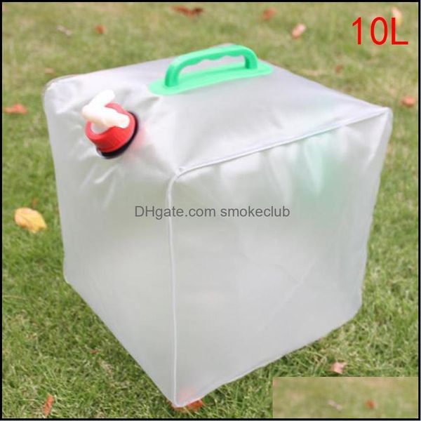 Esportes ao ar livre sacos ao ar livre 1 pcs 10L / 20L Dobrável Beber água bolsa de água cam arremedando recipientes de armazenamento gota entrega 2021 korve