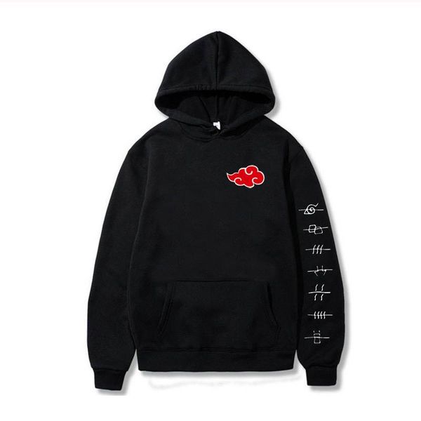 

men's hoodies & sweatshirts japan anime cloud symbols print men sweatshirt streetwear hoodie women oversized pullover hoody, Black