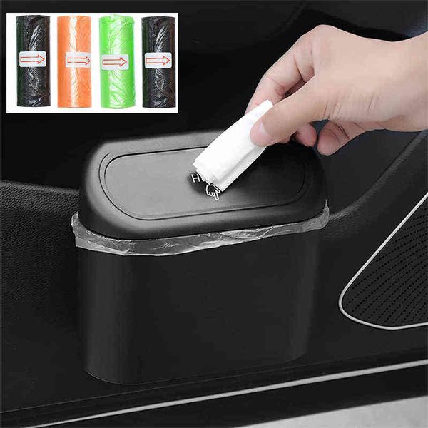 

car trash can with lid vehicle trash garbage bin automotive interior accessories portable hanging mini wastebasket bin w220312