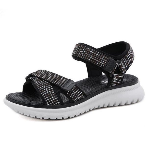 

sandals fashion women's sports light platform shoes 2021 summer flat casual female slippers sandalia feminina q190, Black