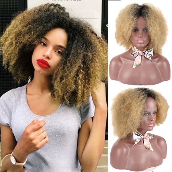 

synthetic wigs houyan afro kinky curly wig fluffy hair for black women heat resistant