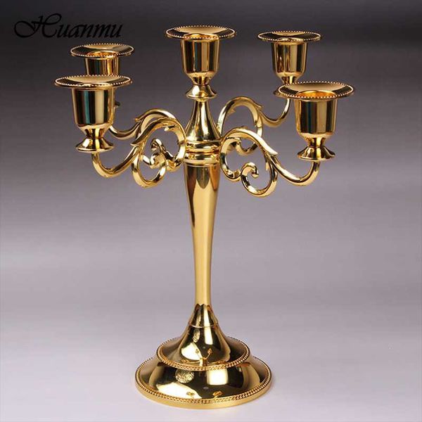 

candle holders silver/gold/bronze/black 3/5-arms metal alloy pillar candlestick wedding decoration stand home decor candelabra