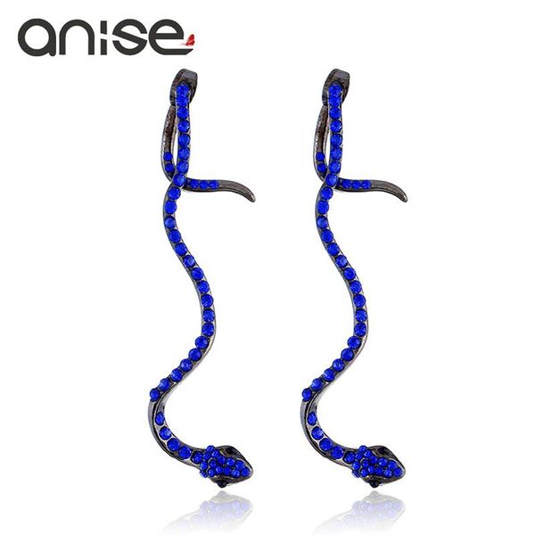 

stud anise unique design crystal rhinestone snake earrings fashion animal long for women statement pendientes jewelry, Golden;silver