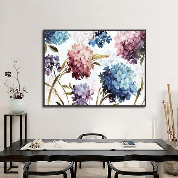 

nordic abstract hydrangea flower canvas art print painting modern girls room decor wall picture romantic posters and prints11