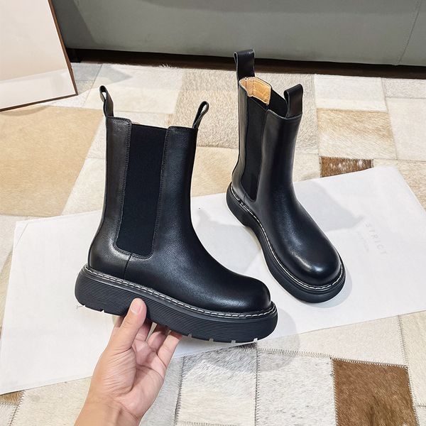 

martin 2021 black 's middle thick bottom chimney chelsea short boot