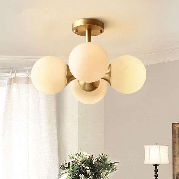 

american led chandelier indoor living room fixtures dining room pendant lamps studyl decoration glass ball suspension lights