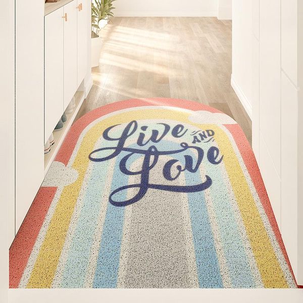 

bath mats bathroom carpet nordic style home pvc silk ring door mat entry porch household wear-resistant sand scrapinganti-skidpad