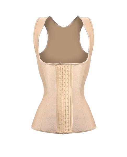 

woman bustiers plus size xxxl apricot latex vest waist cincher chest body shaper corrector corset slimming trainer beauty for women, Black;white