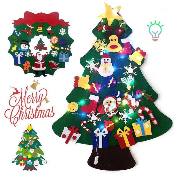 

christmas decorations 30 led colorful lights diy felt tree decor santa claus kids toys xmas hanging ornaments 2021 year gifts
