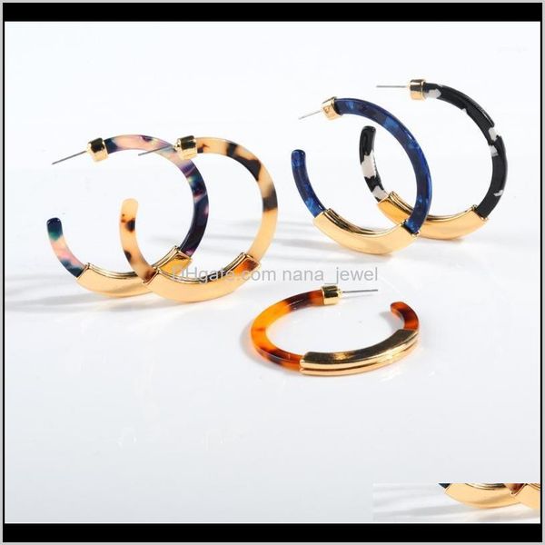 

fashion double-sided alloy acrylic earrings for women acetic acid c-shaped big hoop earrings bohemian ear jewelry accessories1 wt6o4 b4ry1, Golden;silver