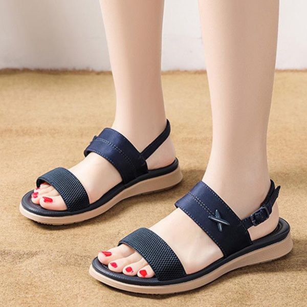 

sandals 2021 women's outdoor elastic band soft bottom ladies casual comfortable shoes women beach female footwear, Black