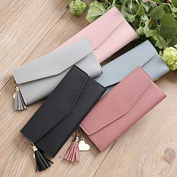 

wallets 2021 fashion womens simple zipper purses black purple gray red long section clutch wallet soft pu leather money bag, Red;black