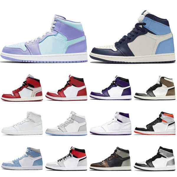 

2021 men basketball shoes women 1s silver toe banned barely orange dutch green pink quartz purple pulse obsidian unc travis trainers sneaker