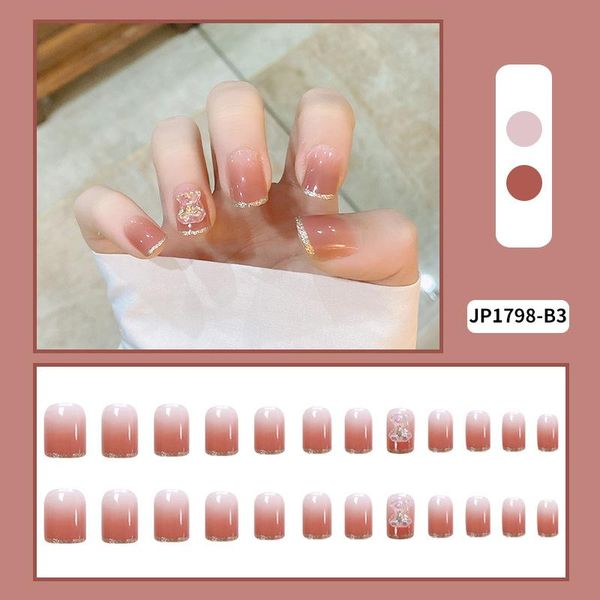 

nail gel 24pcs patch glue type rose red fashion manicure false nails save time gifts for girls, Red;pink