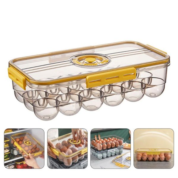 

storage bottles & jars 1 pc convenient egg bracket practical holder household box (yellow)