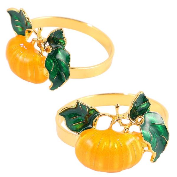 

table napkin 2pcs halloween metal pumpkin rings (assorteed color)