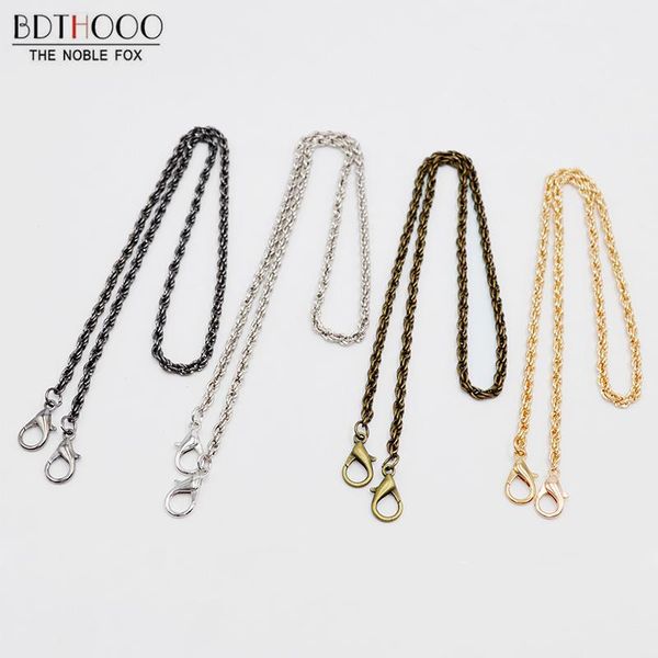 

bag parts & accessories 60cm twist chain purse strap metal shoulder bags copper/ silver/ balck/ lightgold replace women, Black