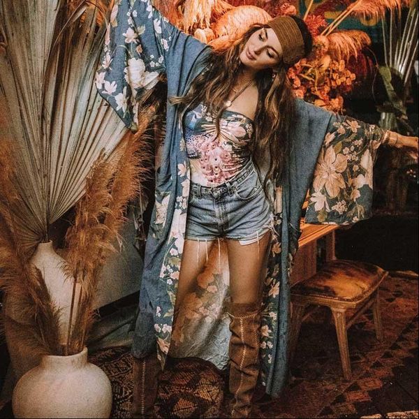 

super chic maxi kimono boho long blouse summer cardigan floral print beach robe wide sleeve kimono women new kaftan, White