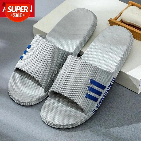 

asifn men bathroom home slippers male couple slides pvc striped summer non-slip indoor flip flops zapatos de hombre shoes man #hj8s, Black
