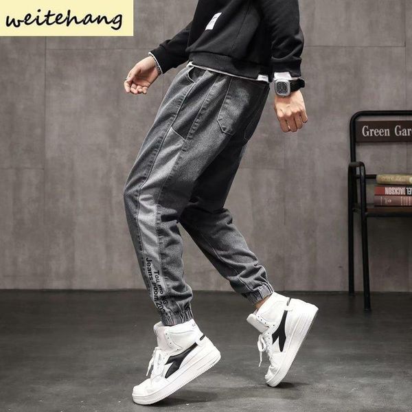 

men's jeans streetwear hip hop cargo pants elastic harun joggers in autumn spring men 391, Blue