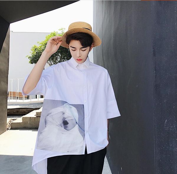 

men's jackets medium-style male shirts, retro japanese shirts with bat mango, hair styling, fashion, loose hip-hop, trendy clothes 4awh, Black;brown