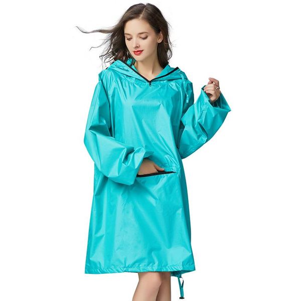 

raincoats europe america style batwing sleeve long sleeves raincoat rain pants pure color women raining coats waterproof with hood