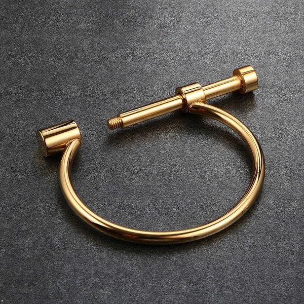3 colori classico grillo vite bracciali in oro braccialetti per le donne moda argento colore grandi braccialetti in acciaio donne regalo di compleanno Q0719