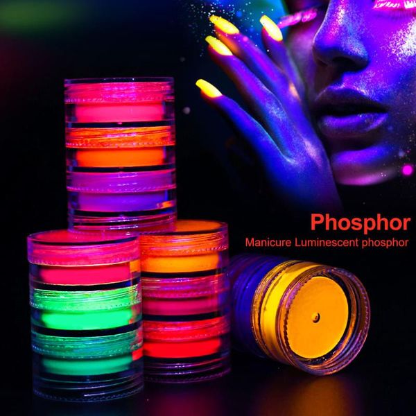

nail glitter 3boxes phosphor powder set luminous pigment fluorescent manicure art decorations, Silver;gold