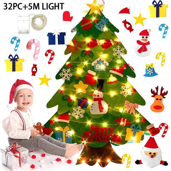 

christmas decorations handmade diy tree felt children decoration navidad 2021 year santa gif