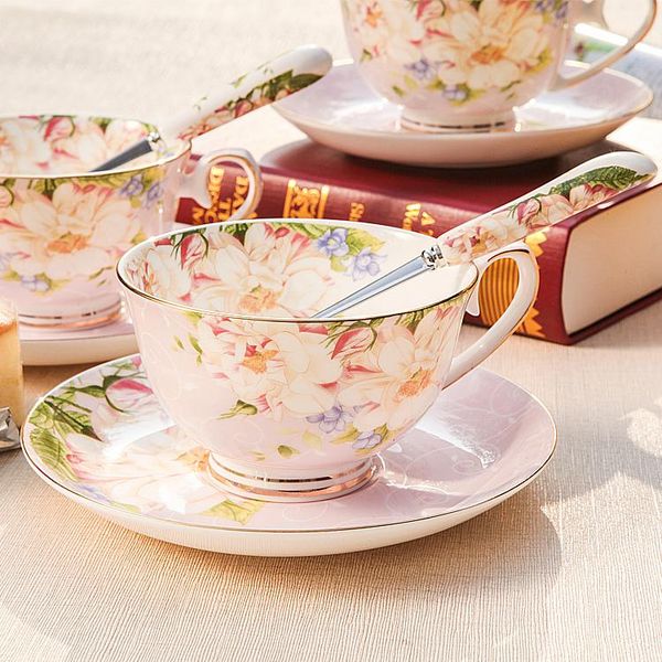 

cups & saucers chinese coffee cup set bone porcelain reusable creative teacup and saucer personalized taza para cafe bd50bd