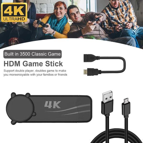 

4k hd game stick with controllers and cables for retro games