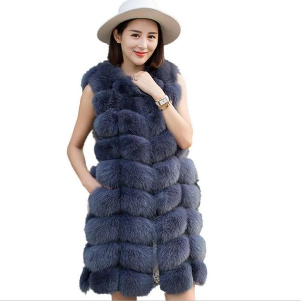 

women's fur & faux coat vest fake waistcoat winter fashion patchwork warm jacket sleeveless casual slim outwear l1727, Black