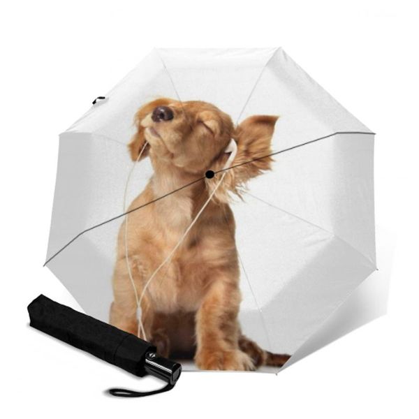 

umbrellas fashion automatic puppy kids child 3 folding umbrella rain windproof travel for women kid children parasol