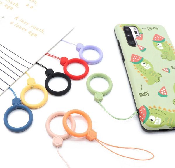 

new girl's silicone pendant mobile phone straps keycord lanyards finger rings cartoon mobile phone accessories wogcp jvnet