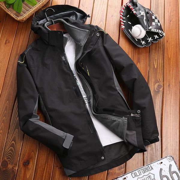 

men's jackets cross-border outdoor ski-wear, autumn/winter 2021 triad two-piece windproof coat mountaineering wear, Black;brown