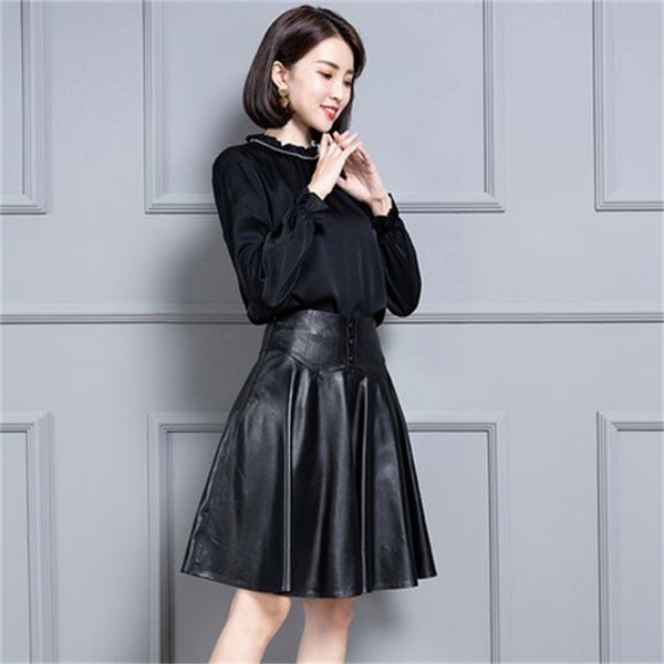 

2021 genuine new fashion sheep out of real leather k30 eknp, Black