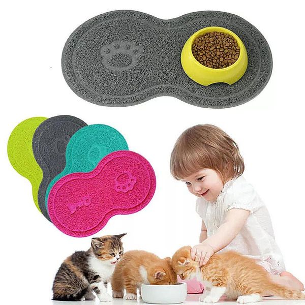 

new pvc cat litter mat gray figure 8 placemat pet floor mat non-slip pet supplies j8a5299