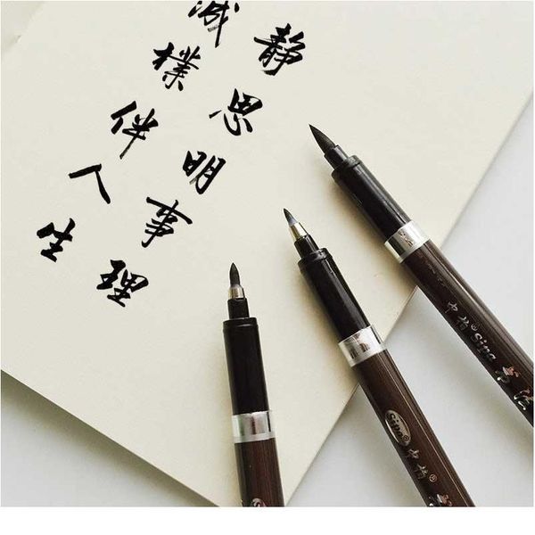 

black brush pen calligraphy pen markers art writing office school supplies stationery student painting lettering pens qylrzo