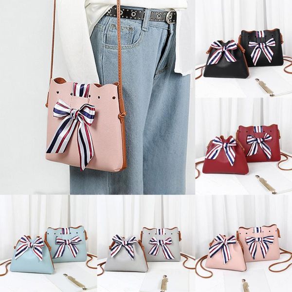 

evening bags pu leather fashion women bowknot bucket bag 2021 design ladies women's purses and hand crossbody for