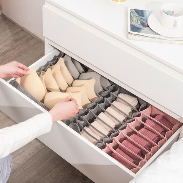 

storage drawers cotton and linen collapsible closet cabinet organizer underwear grids foldable drawer interior for socks short