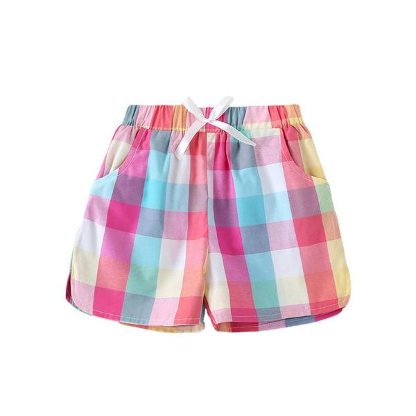 

shorts fashion kawaii girls summer loose kids casual baggy comfy multicoloured short pants baby plaid printed, Black