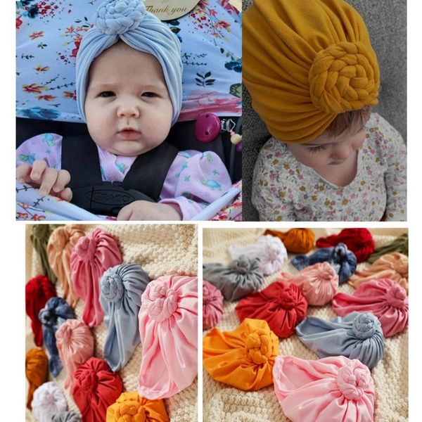 

caps & hats bow hat born infant toddler turban baby girls beanie bonnet cap hair accessories po props gifts, Yellow