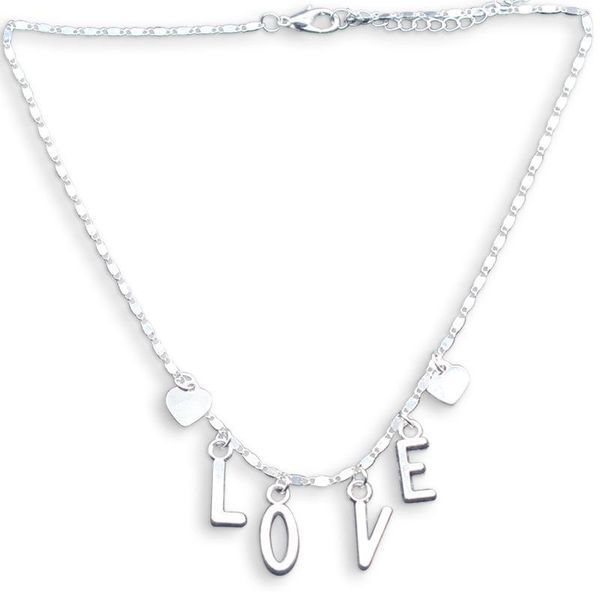 

chains necklaces woman letter hearts necklace women love pendant chain lovers silver color fashion trendy korean zinc alloy collares