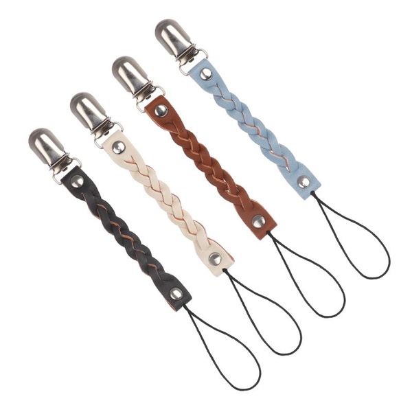 

pacifiers# baby feeding 1pc leather+metal toddler boy girl dummy pacifier leather soother nipple clip chain holder strap gifts